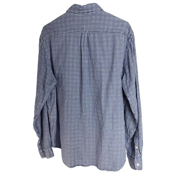 Ralph Lauren Men's XL Button Down Shirt L/S Cotton Blue Gingham 2-Ply - Picture 3 of 4